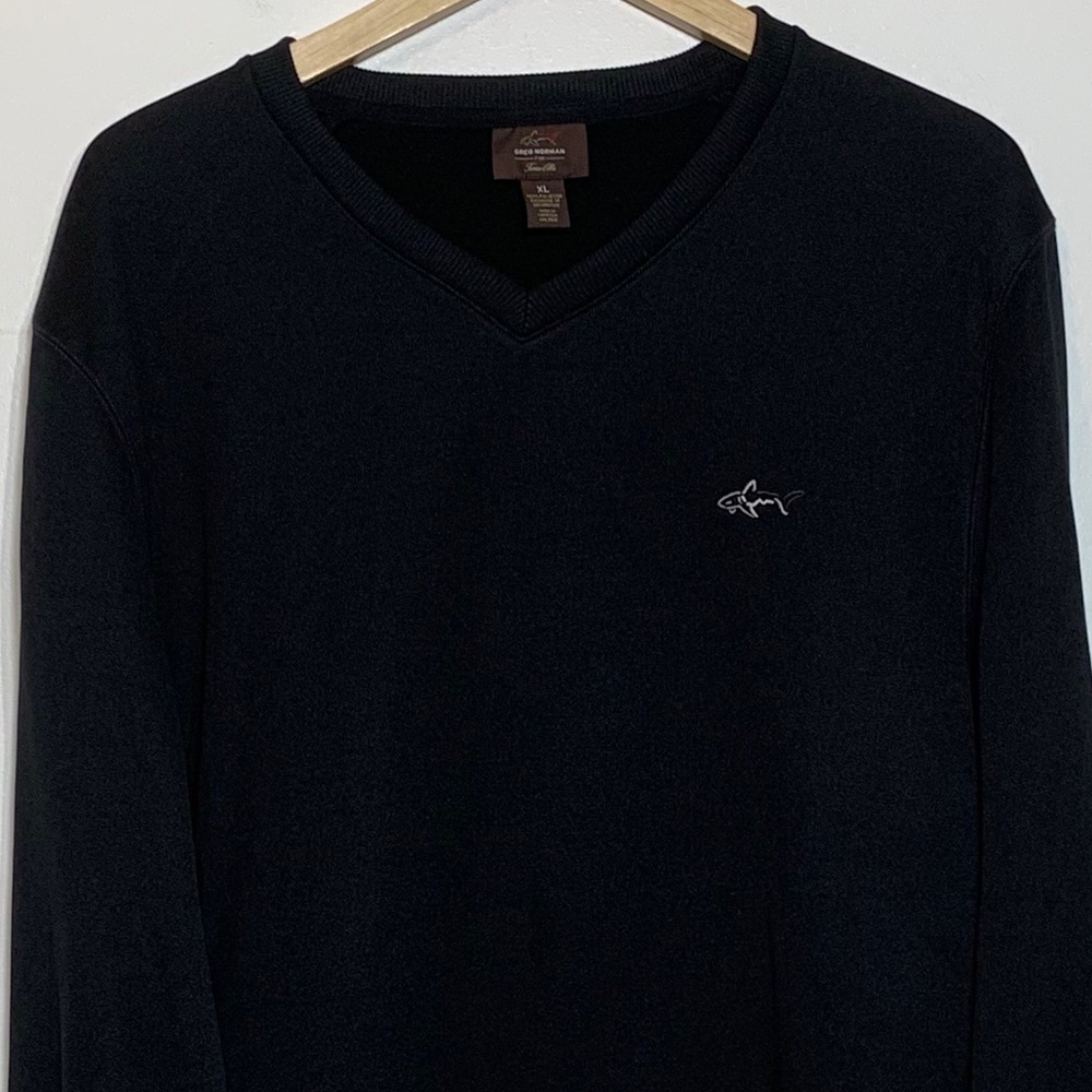 EUC‎ Greg Norman V-Neck Black Pullover Sweater
